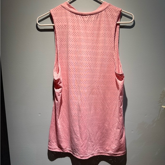 ZYIA Blush Pink Perforated Muscle Tee - Picture 5 of 6